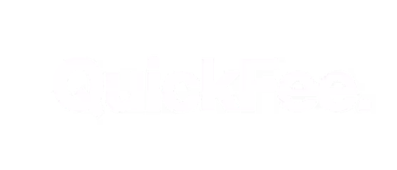 White text reading 'QuickFee.' on a black background.