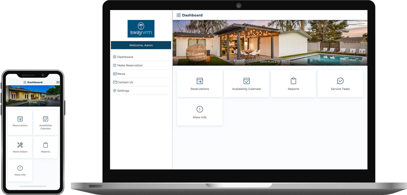 Sway owner portal showing reservations and availability calendar