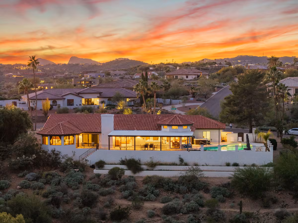 Backyard and outdoor seating at a Scottsdale short-term rental