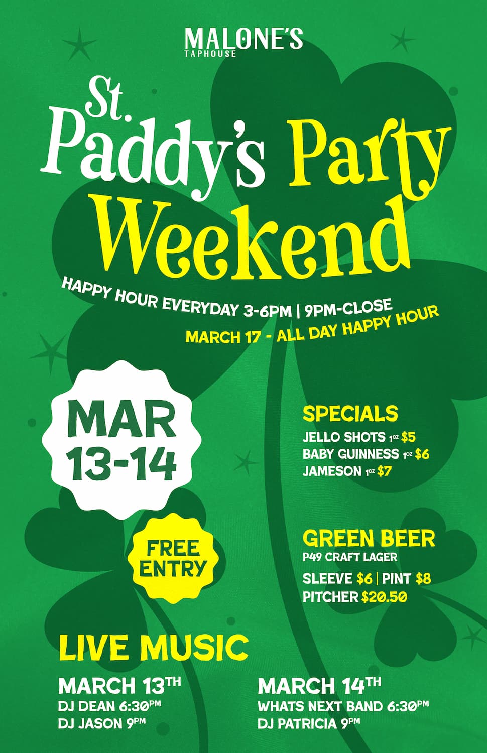 St. Paddy's Party Weekend