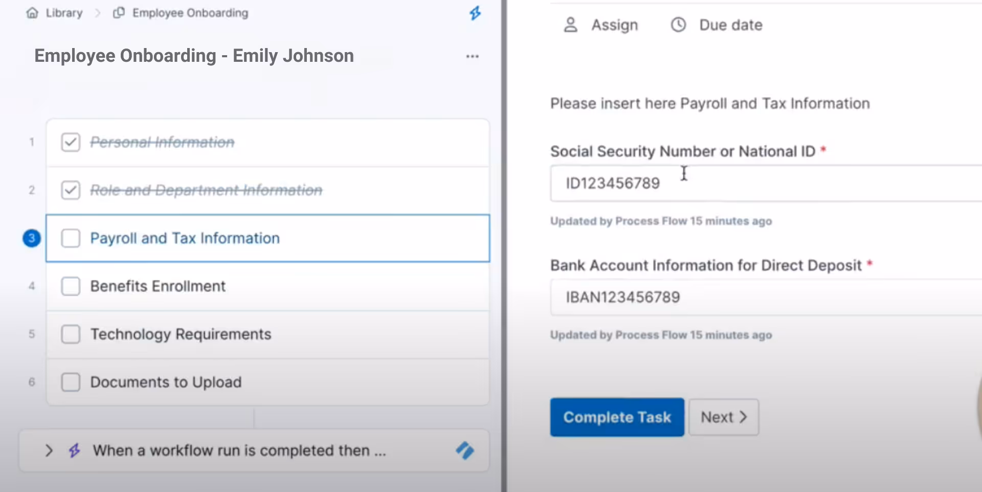Onboarding Workflow in Process Street