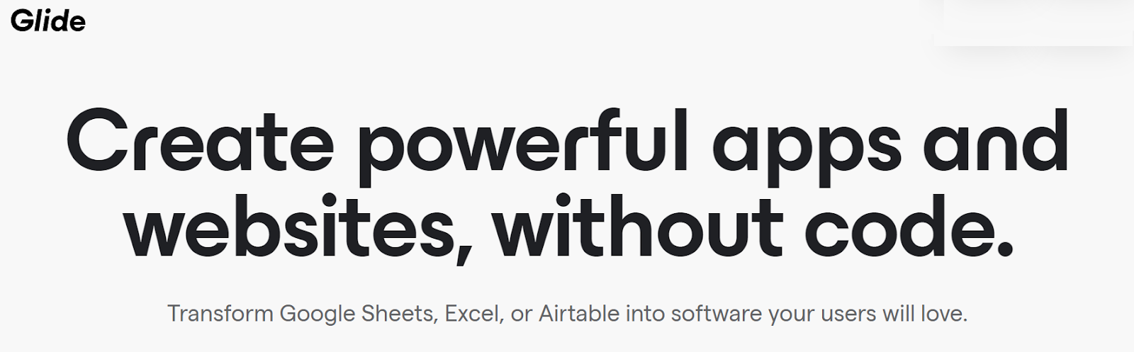 Introducing Glide with guideline: Create powerful apps and websites, without code