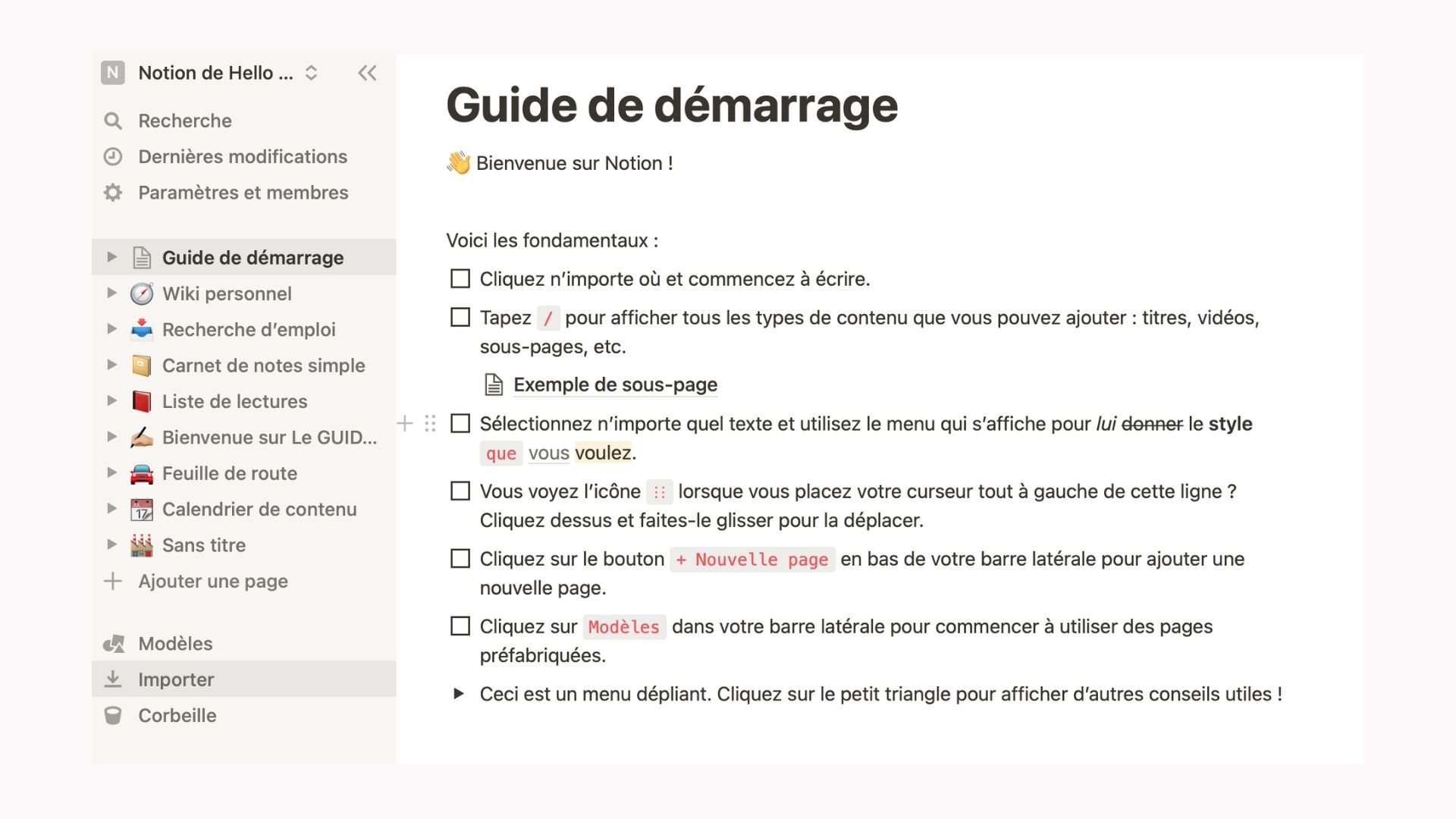 Notion Tool Getting Started Guide