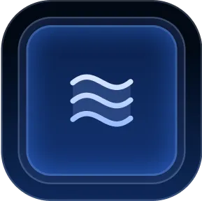 Square logo with wave lines symbolising energy flow and emission analytics.