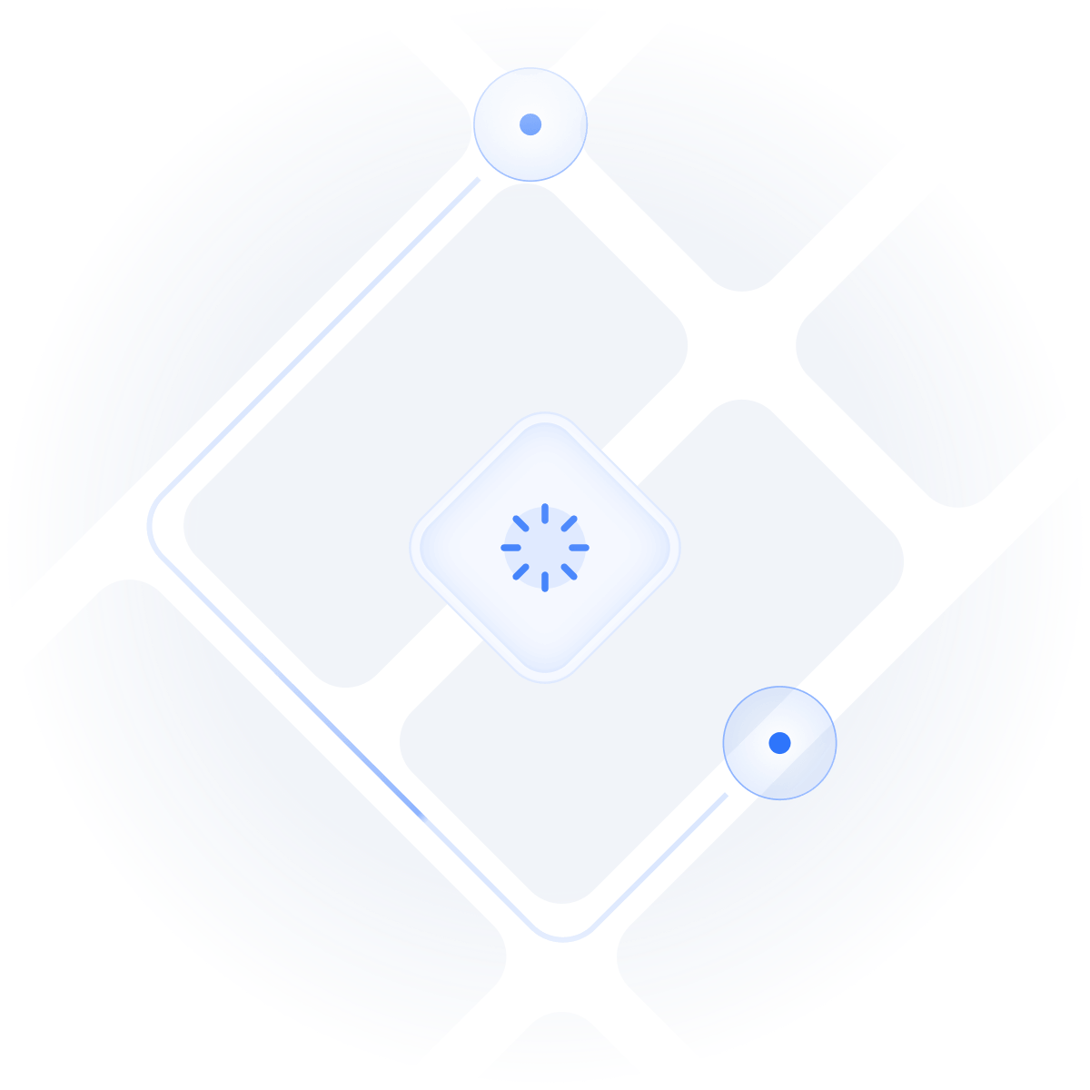 Illustration of a map layout with nodes, representing data-driven transport network planning and design