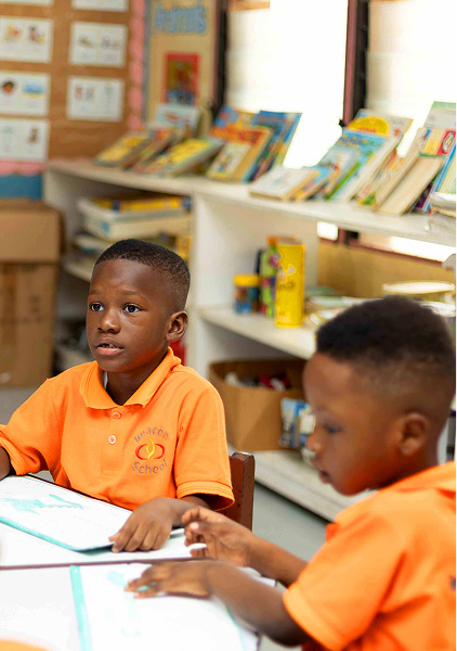 Preschool students learning