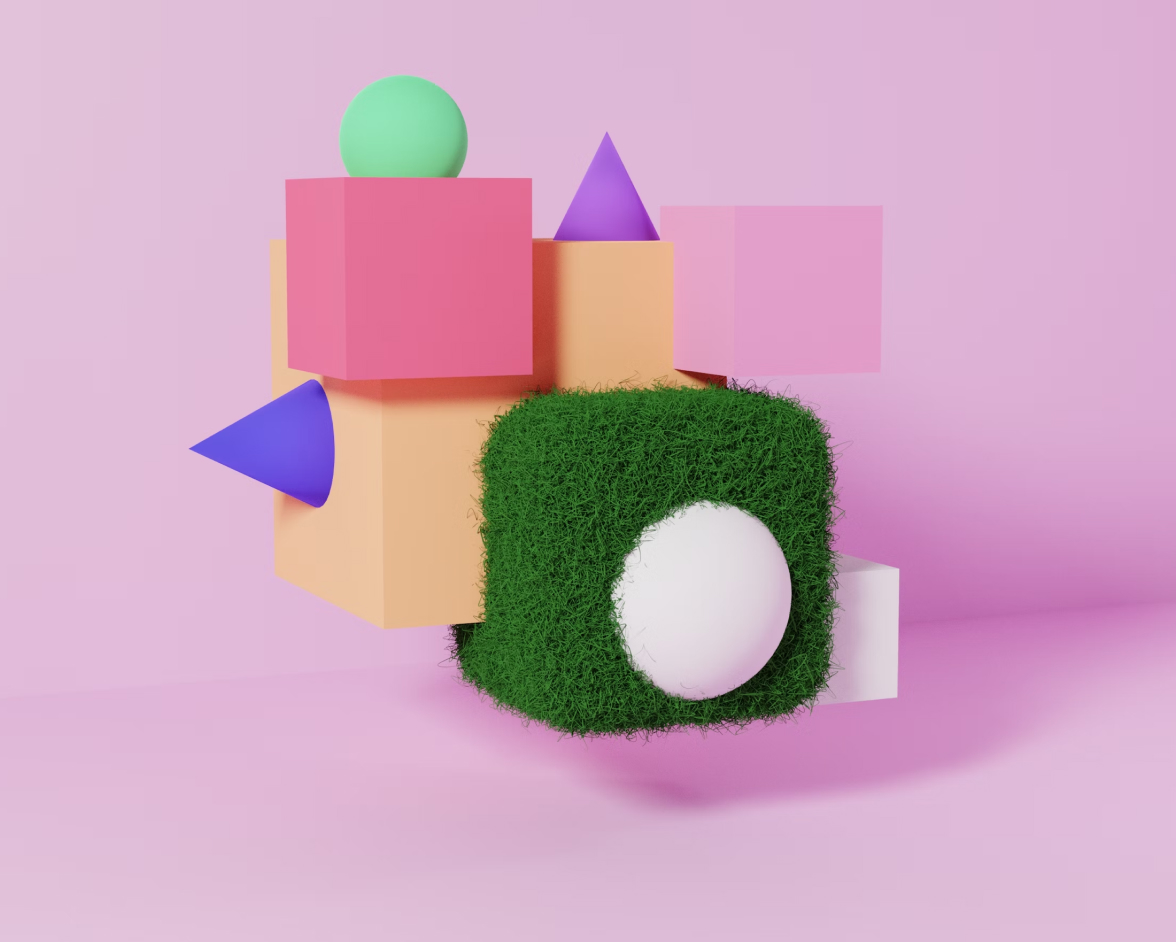 A green object with a white ball on top of it.