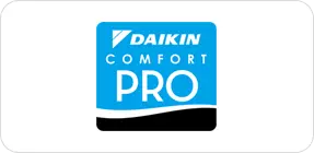 Daikin Comfort Pro logo with blue and white color scheme