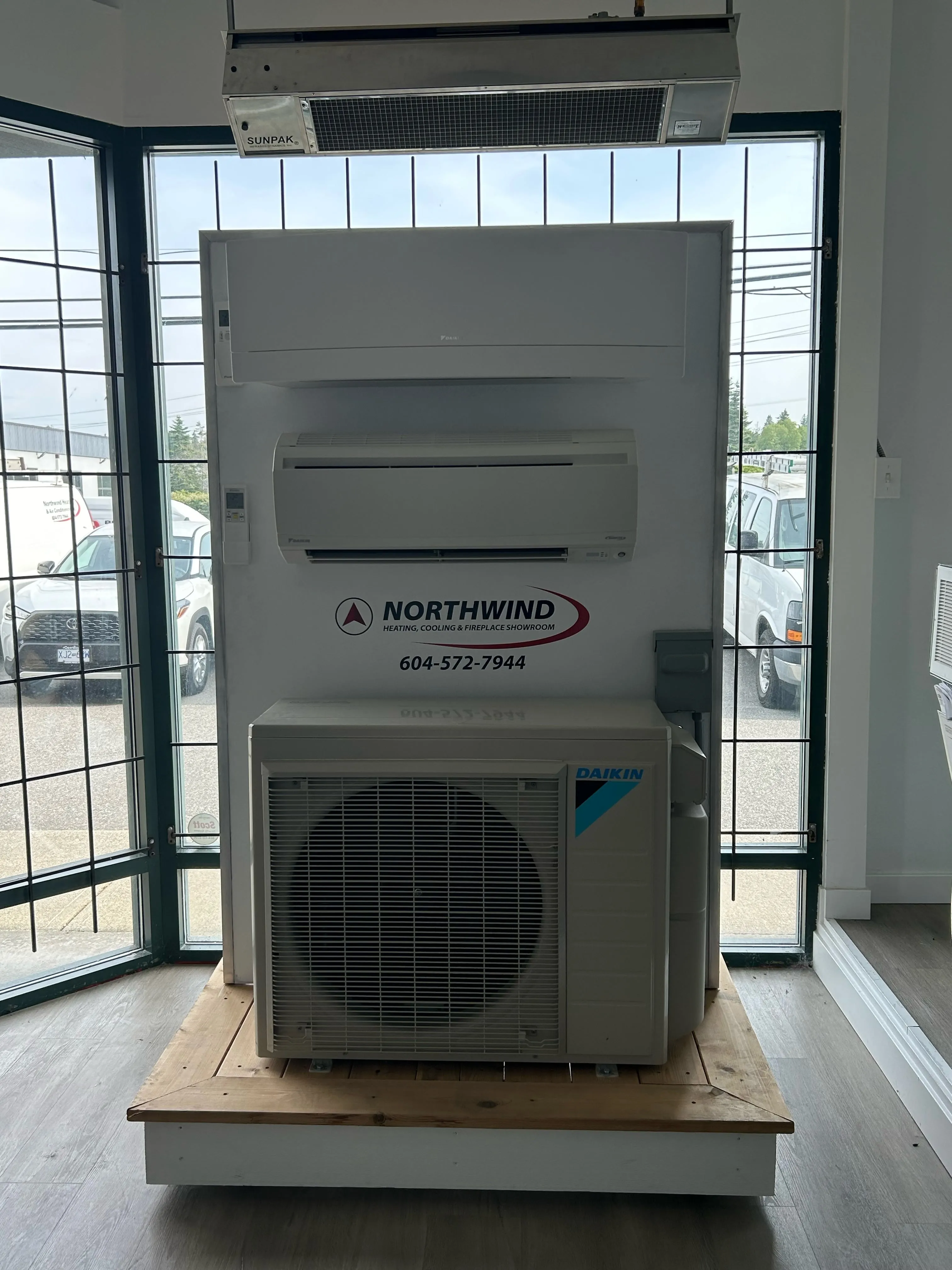 Daikin air conditioning unit displayed in Northwind heating and cooling showroom