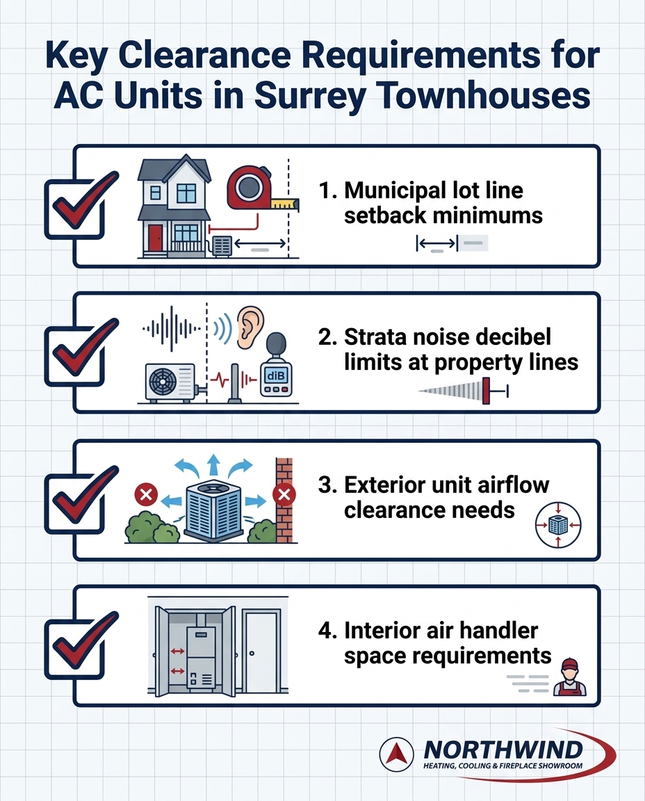 Key Clearance Requirements for AC Units in Surrey Townhouses