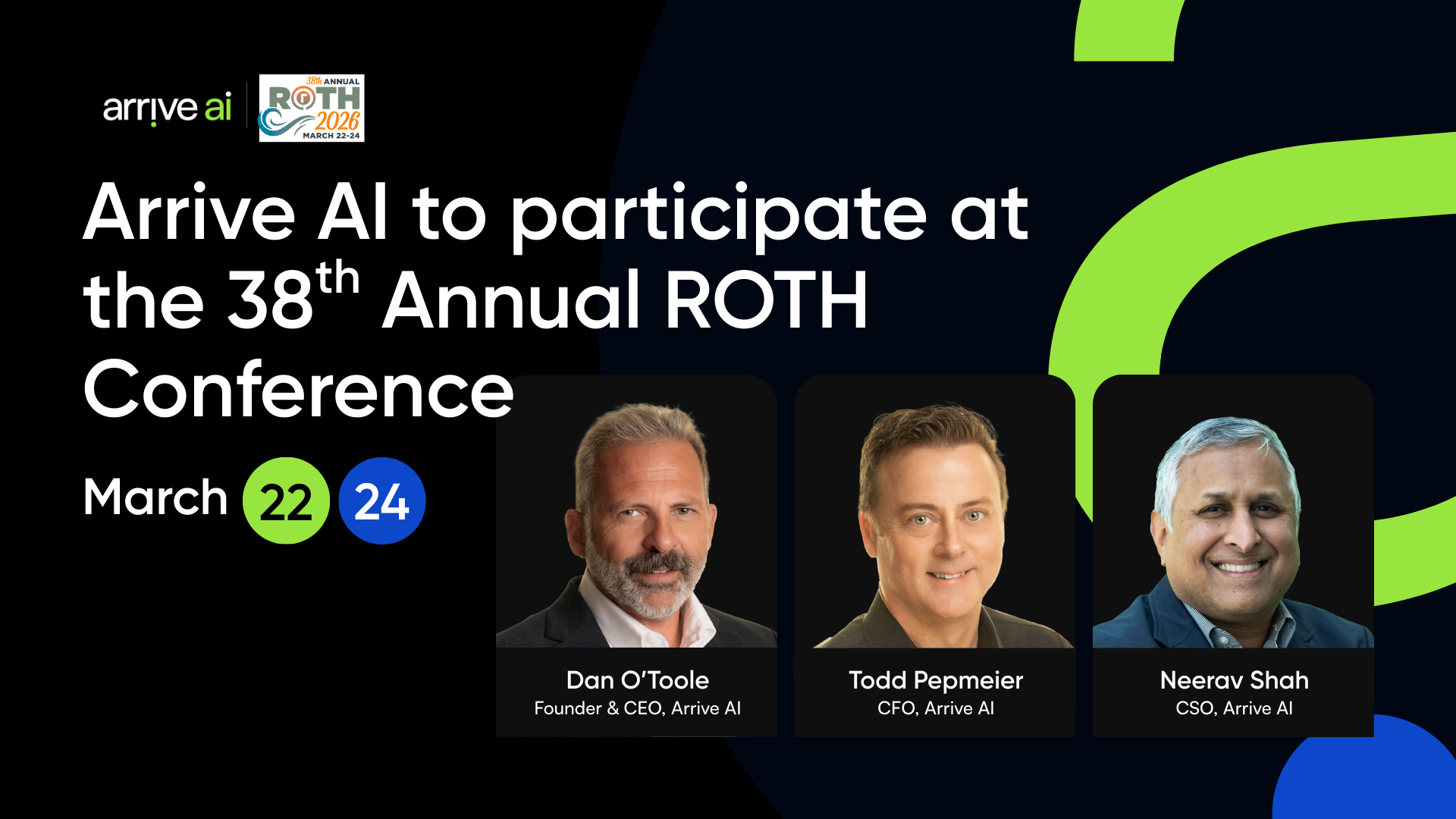 Arrive AI to Participate at the 38th Annual Roth Conference