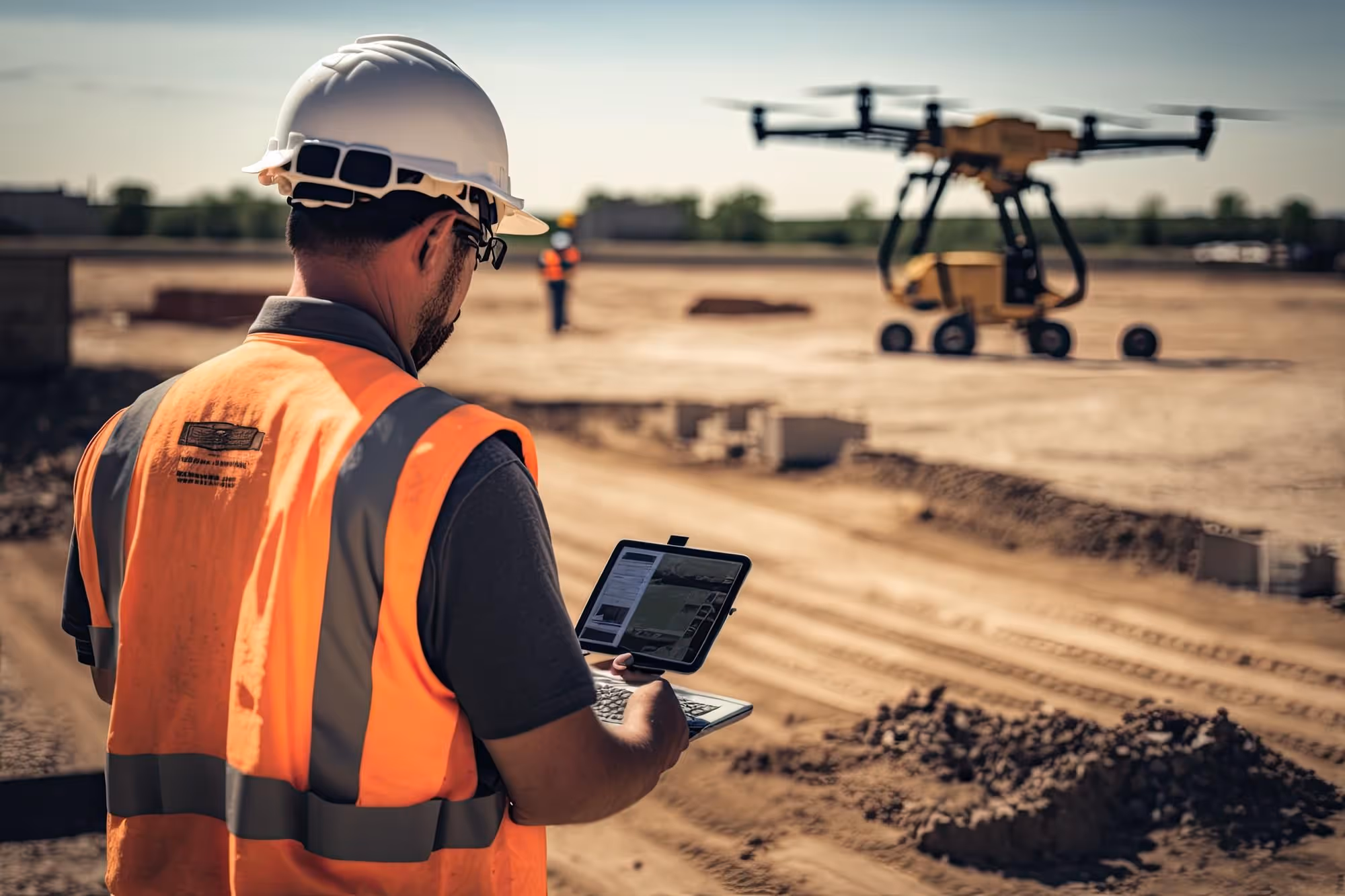 Ground penetrating radar with drone.