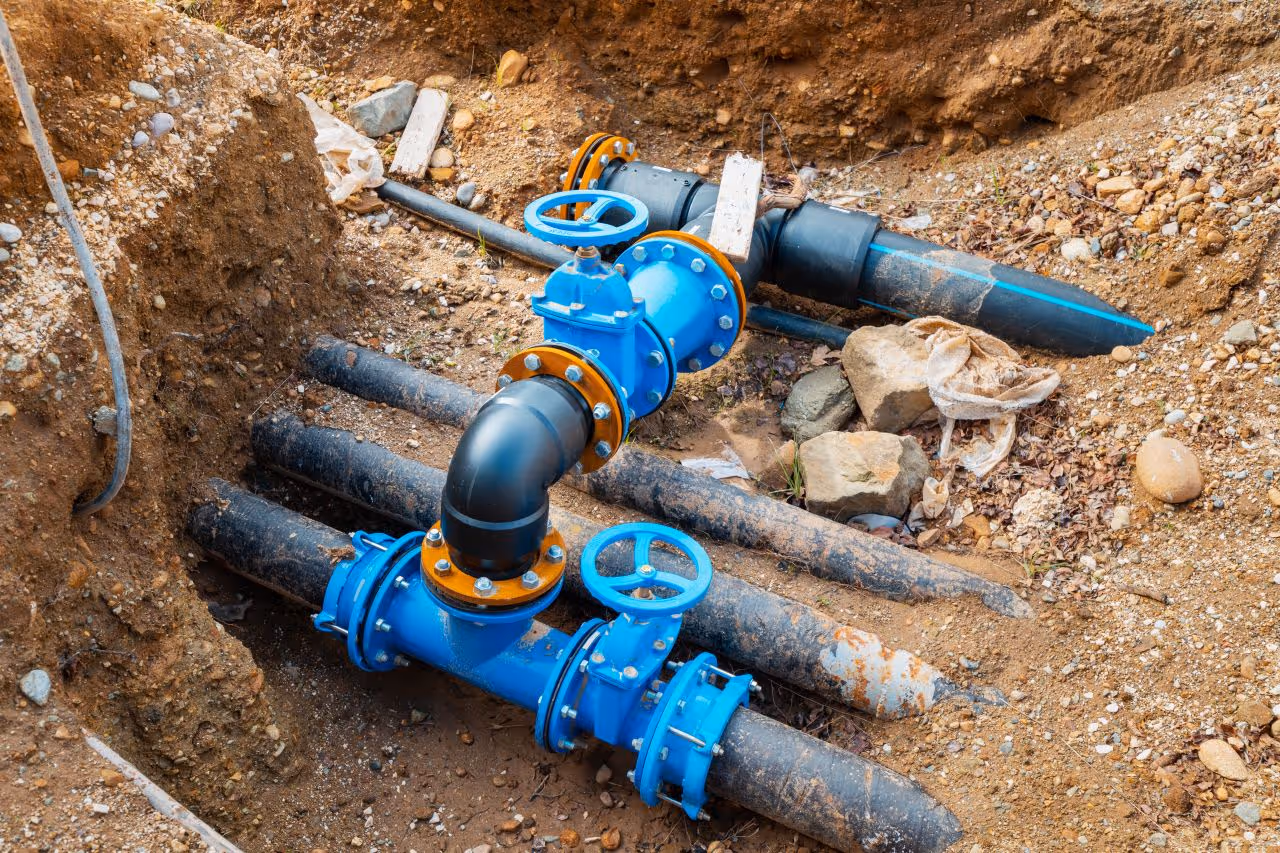 Water pipes underground