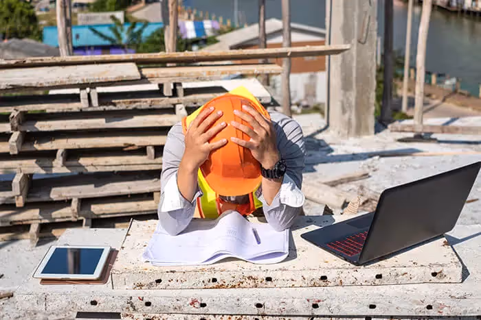 frustrated construction project manager