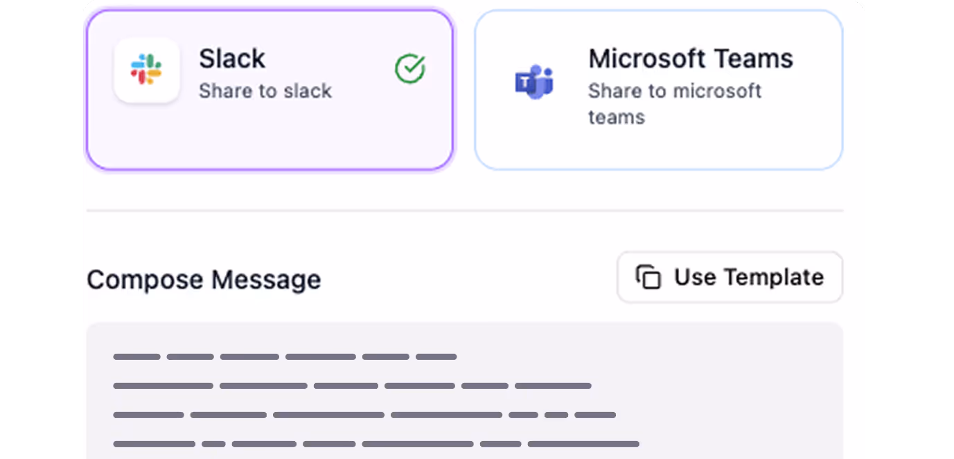 Collaborate with partners on or off-portal – via email, Slack or Teams.