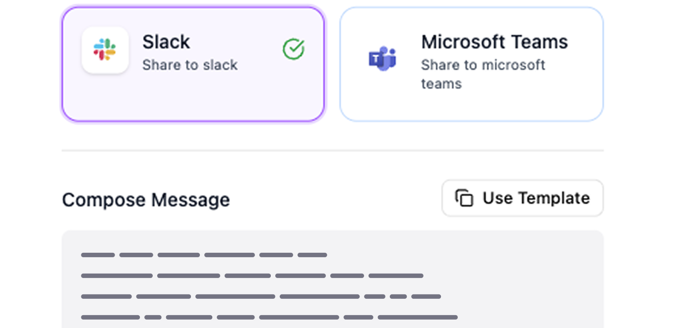 Collaborate with partners on or off-portal – via email, Slack or Teams.