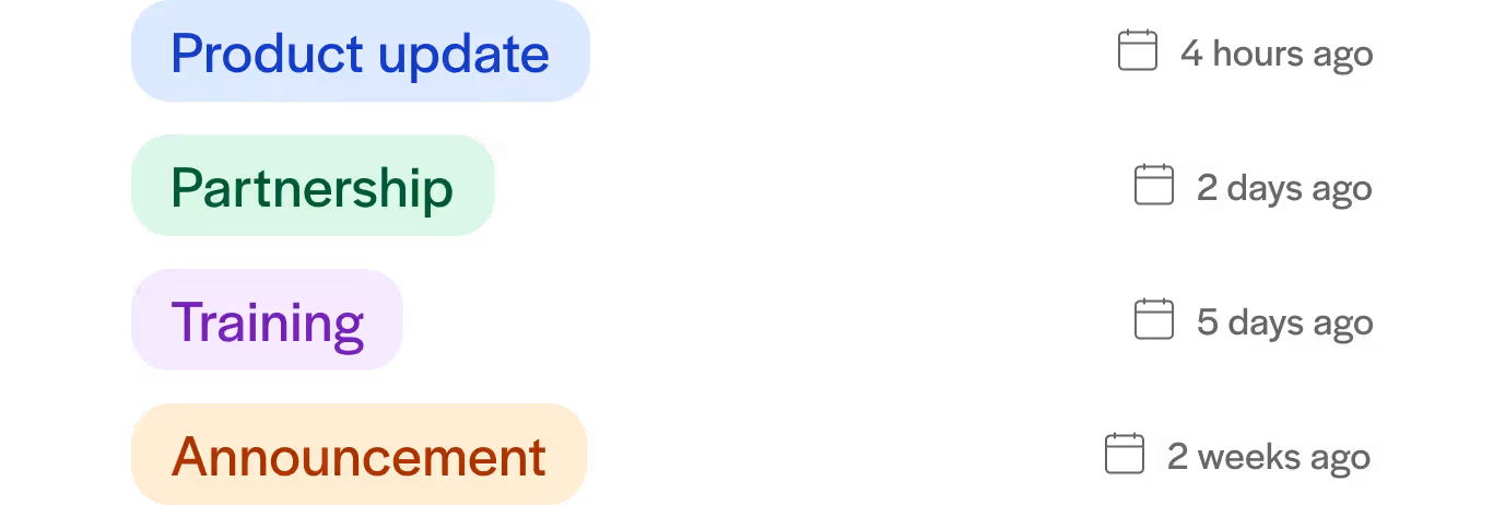 Keep partners informed & up to date by publishing the latest news.