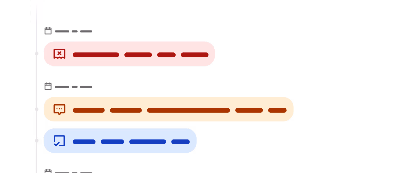 Visual timeline of all external medical record requests across providers and stages.