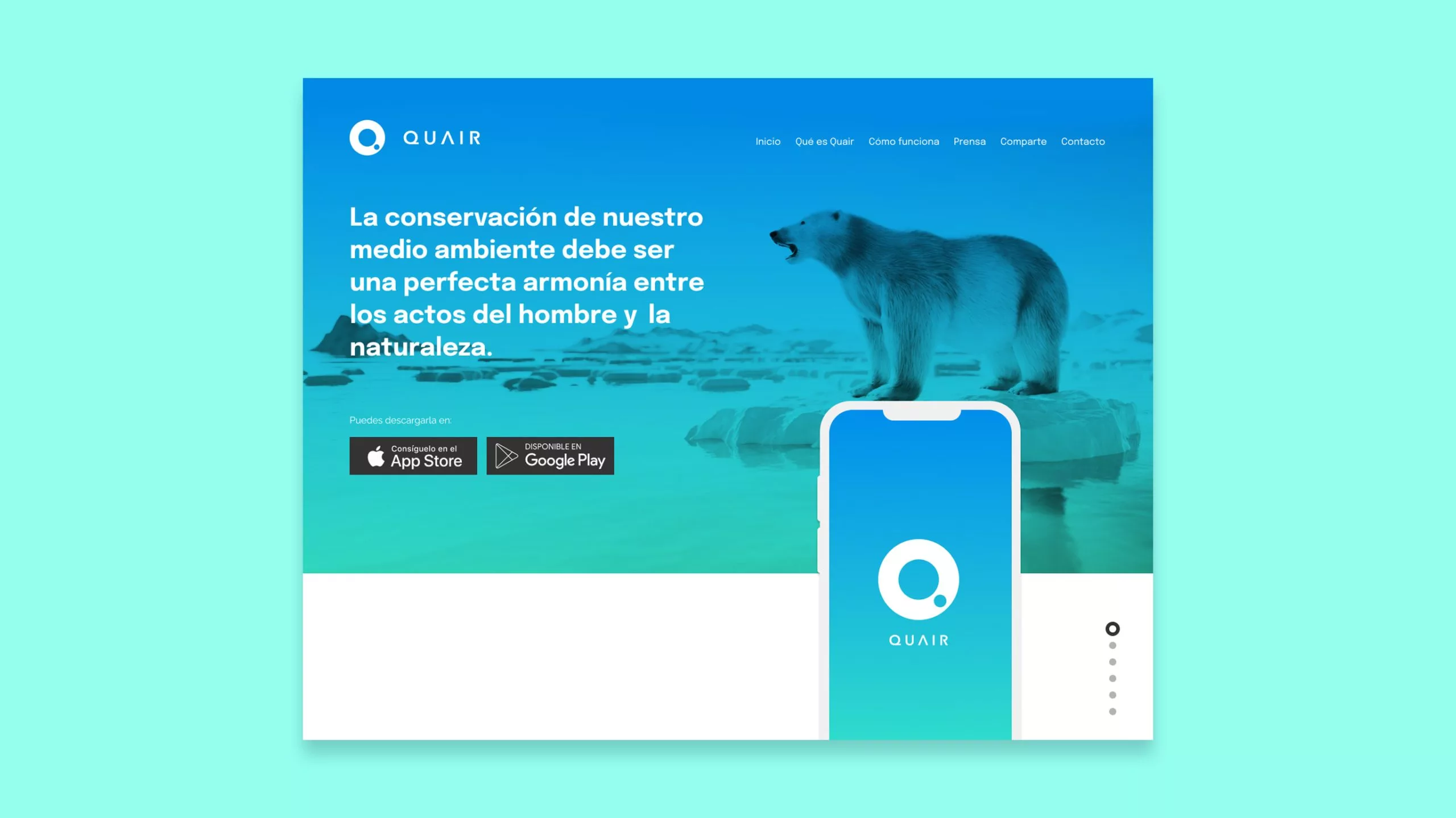 Muestra de diseño web One page