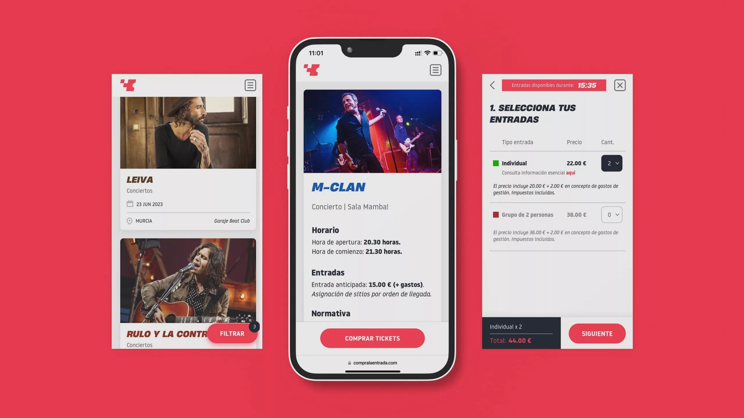 Muestra de diseño web en un móvil