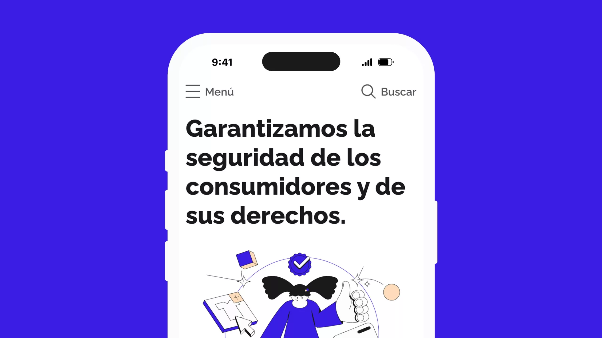 Web del portal de Consumo en versión móvil