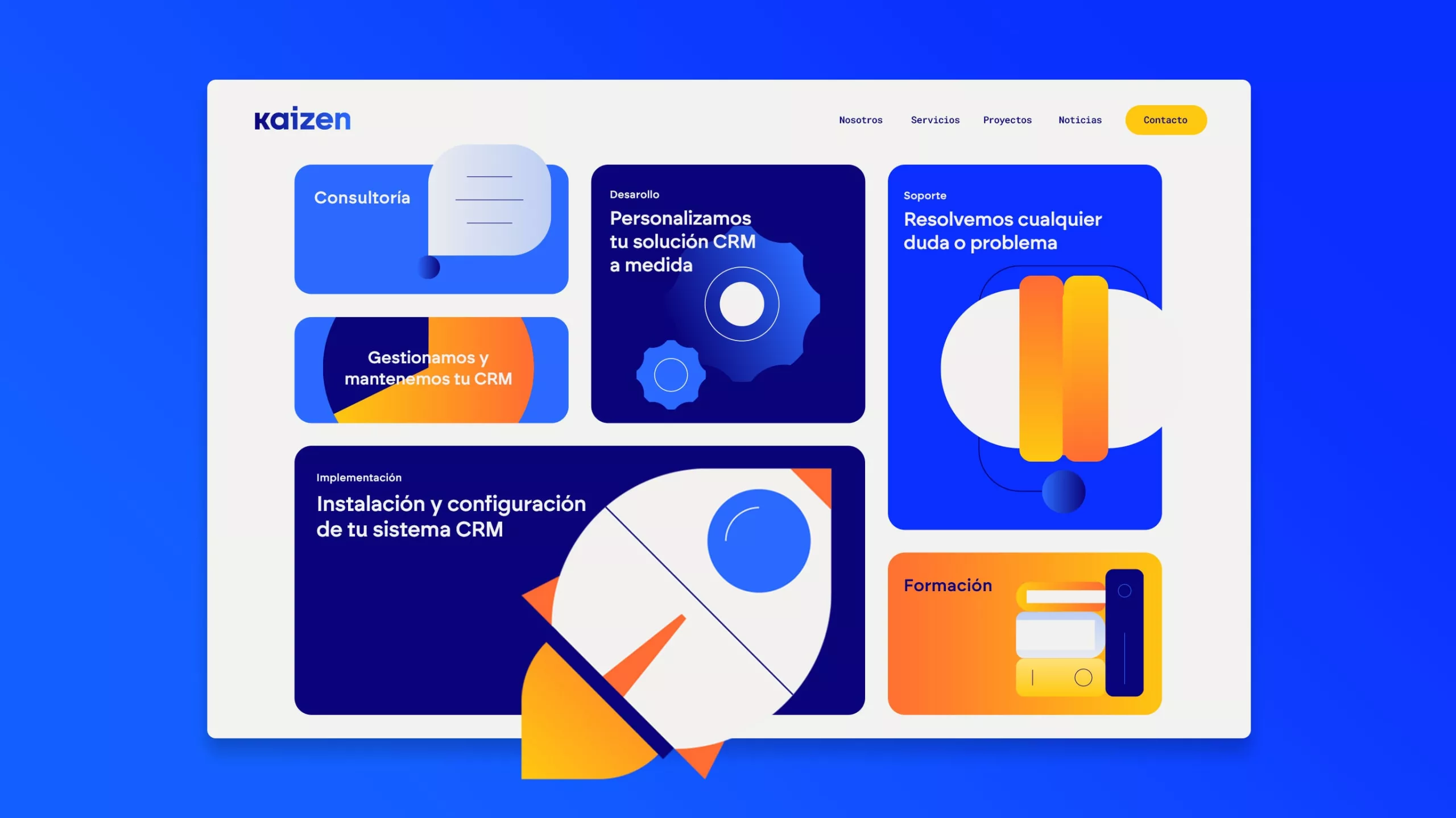 Ejemplo de web con bento grid