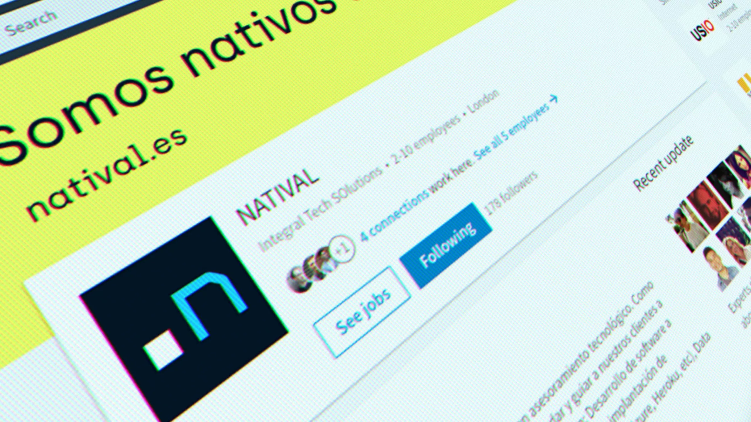 Muestra de un perfil de RRSS