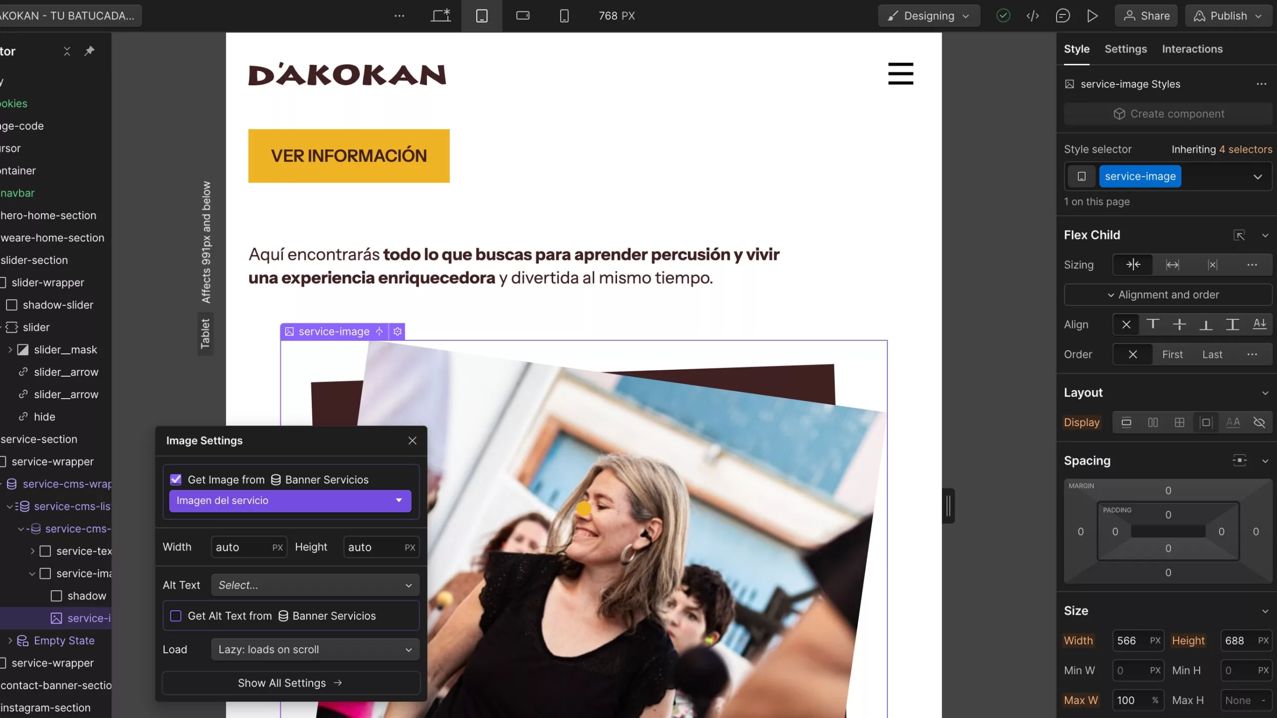 Maquetación web con Webflow