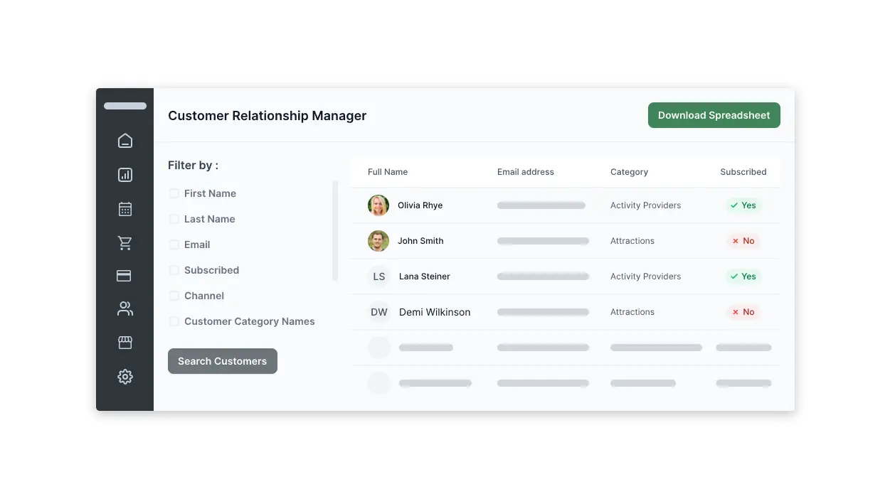 easily search for customer information with search filters