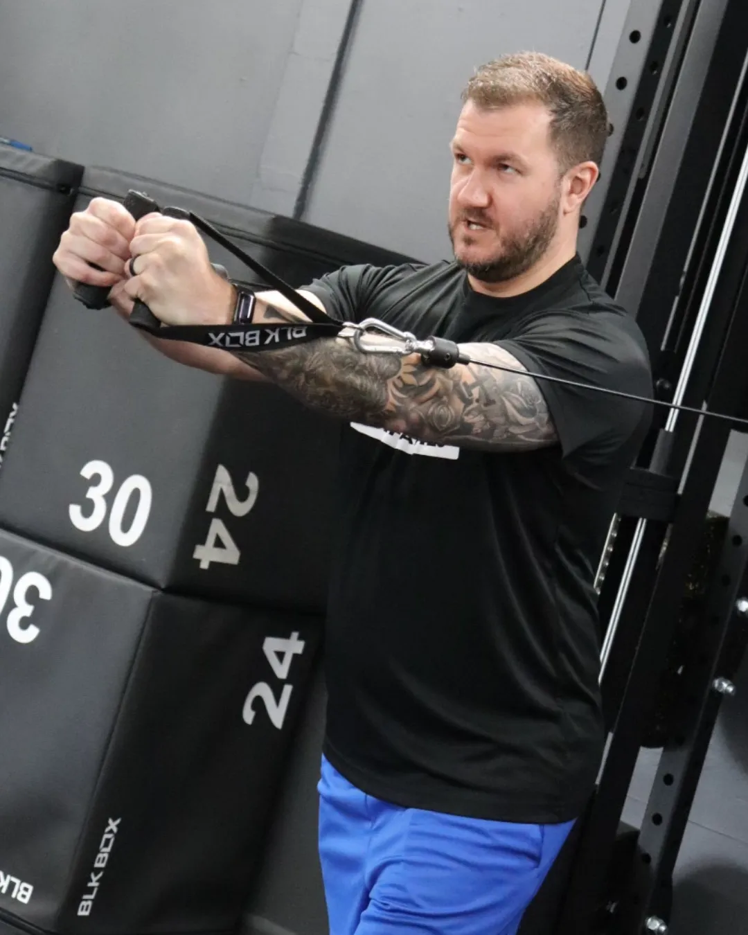 A HUSTLE gym member working out