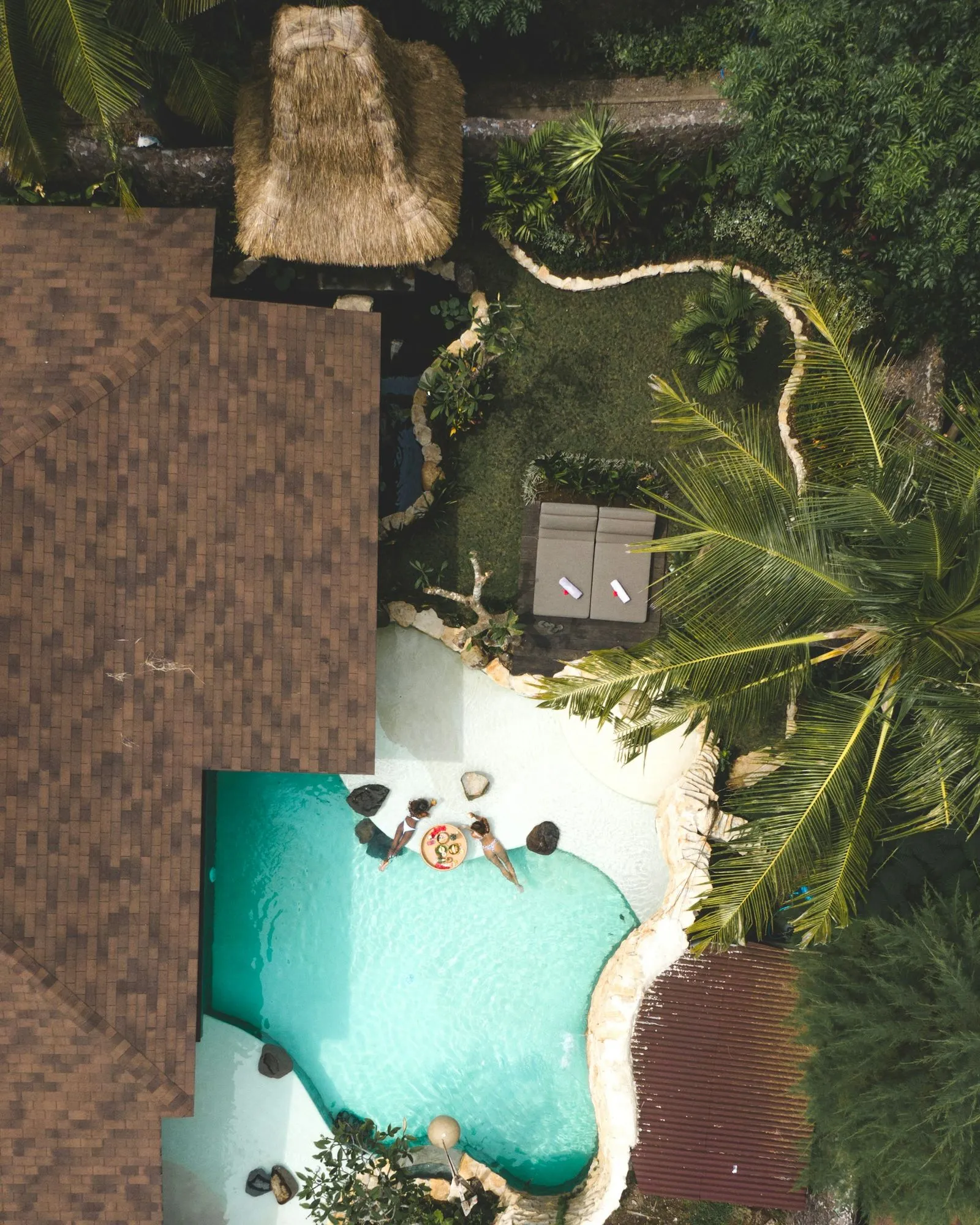 Hanging by the pool