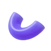 Purple curved 3D shape with smooth gradient and rounded form