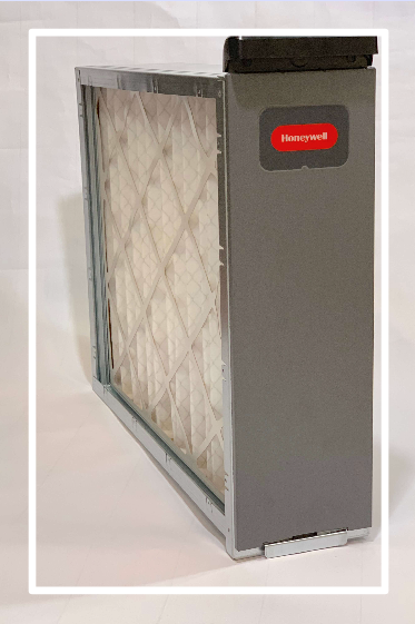 Honeywell air filter for HVAC system with pleated white filter media