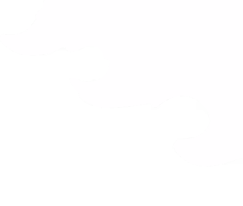 A black and white silhouette of a bear.