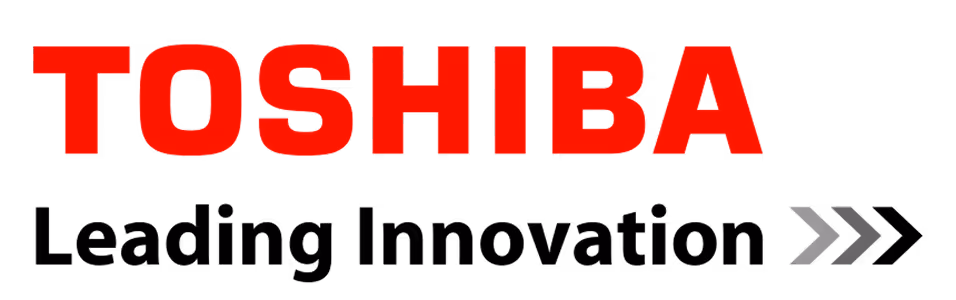 Toshiba logo with tagline "Leading Innovation" in red and black