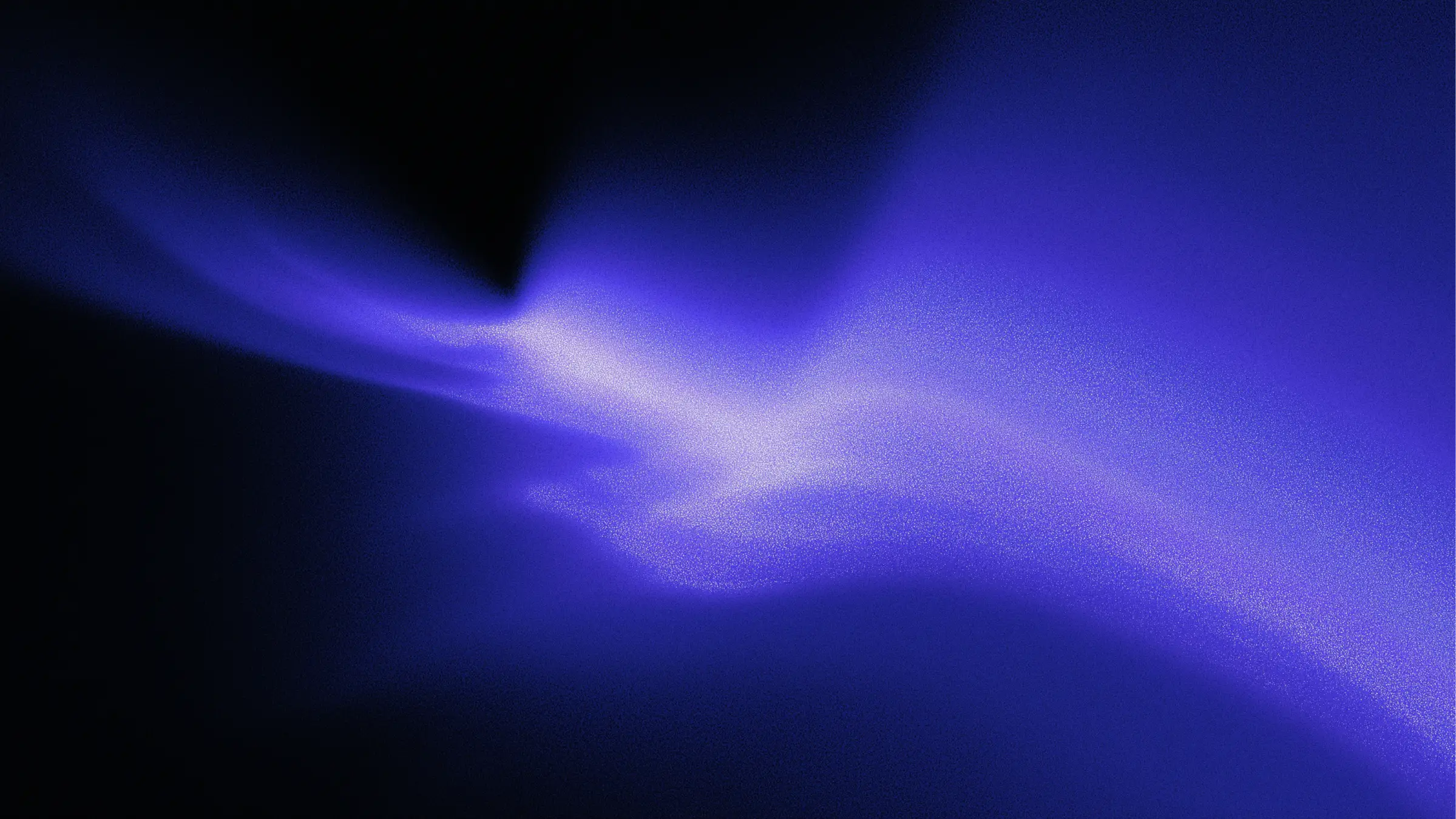 Abstract blue and purple light streaks on a black background.