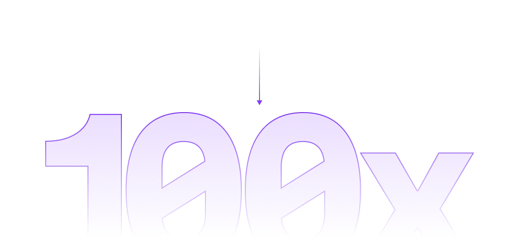 Diagram showing the thickness difference of an object labeled 100X, with a thinner part labeled 10X above it connected by an arrow.