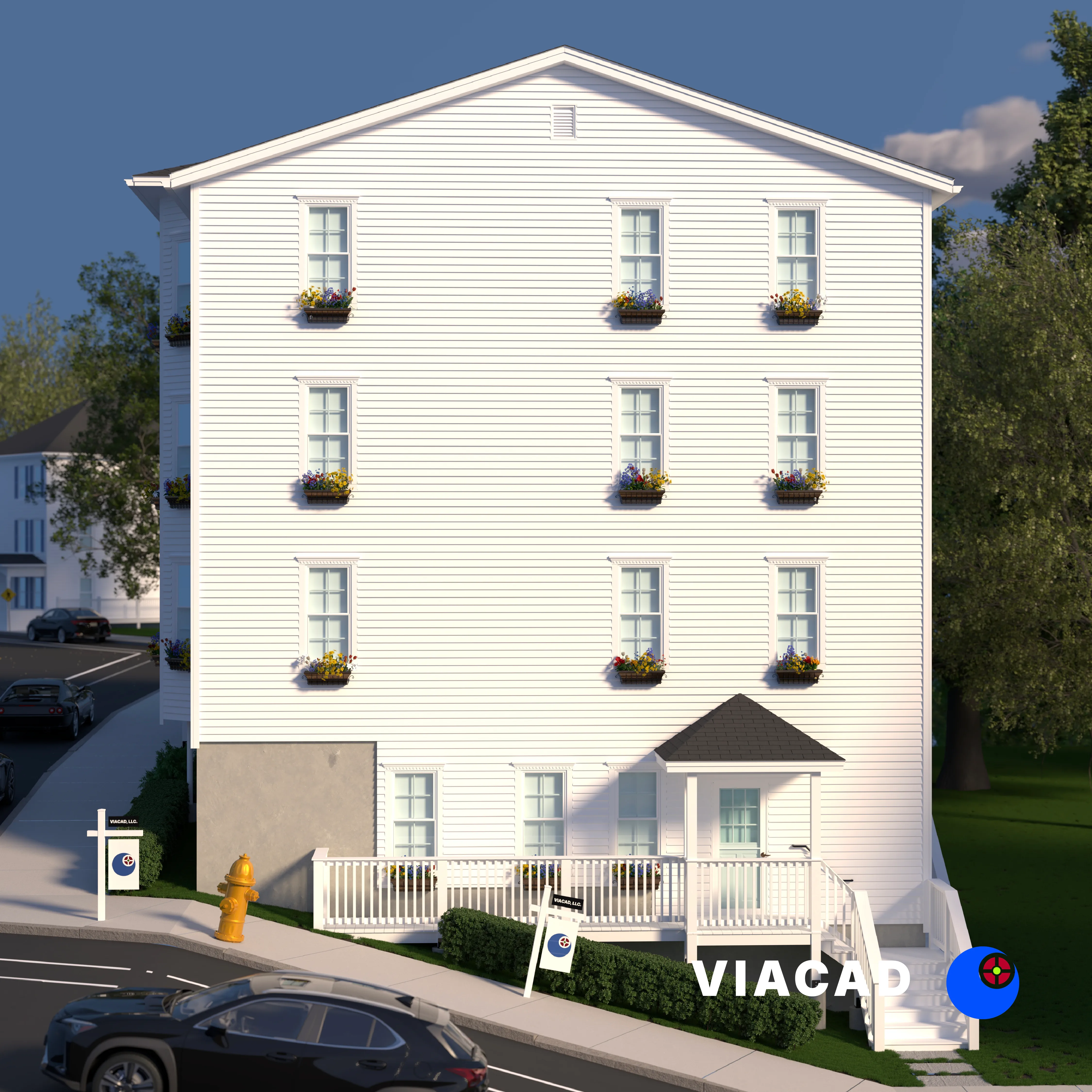 3D Rendering of a New Construction Residential Multi Family Home Designed by VIACAD, LLC