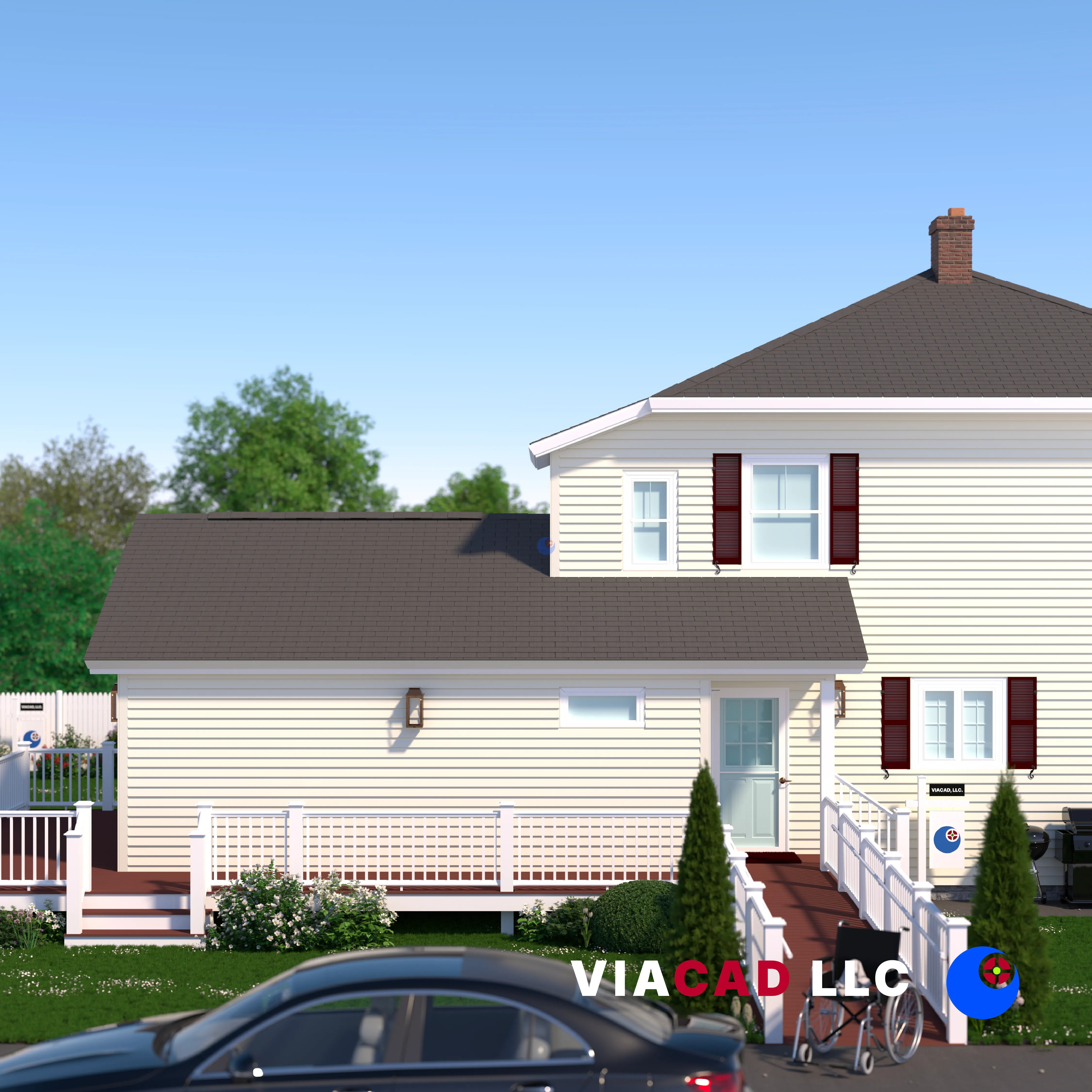 Proposed 3D Rendering of a ADA Home Addition in Worcester, Massachusetts by VIACAD, LLC