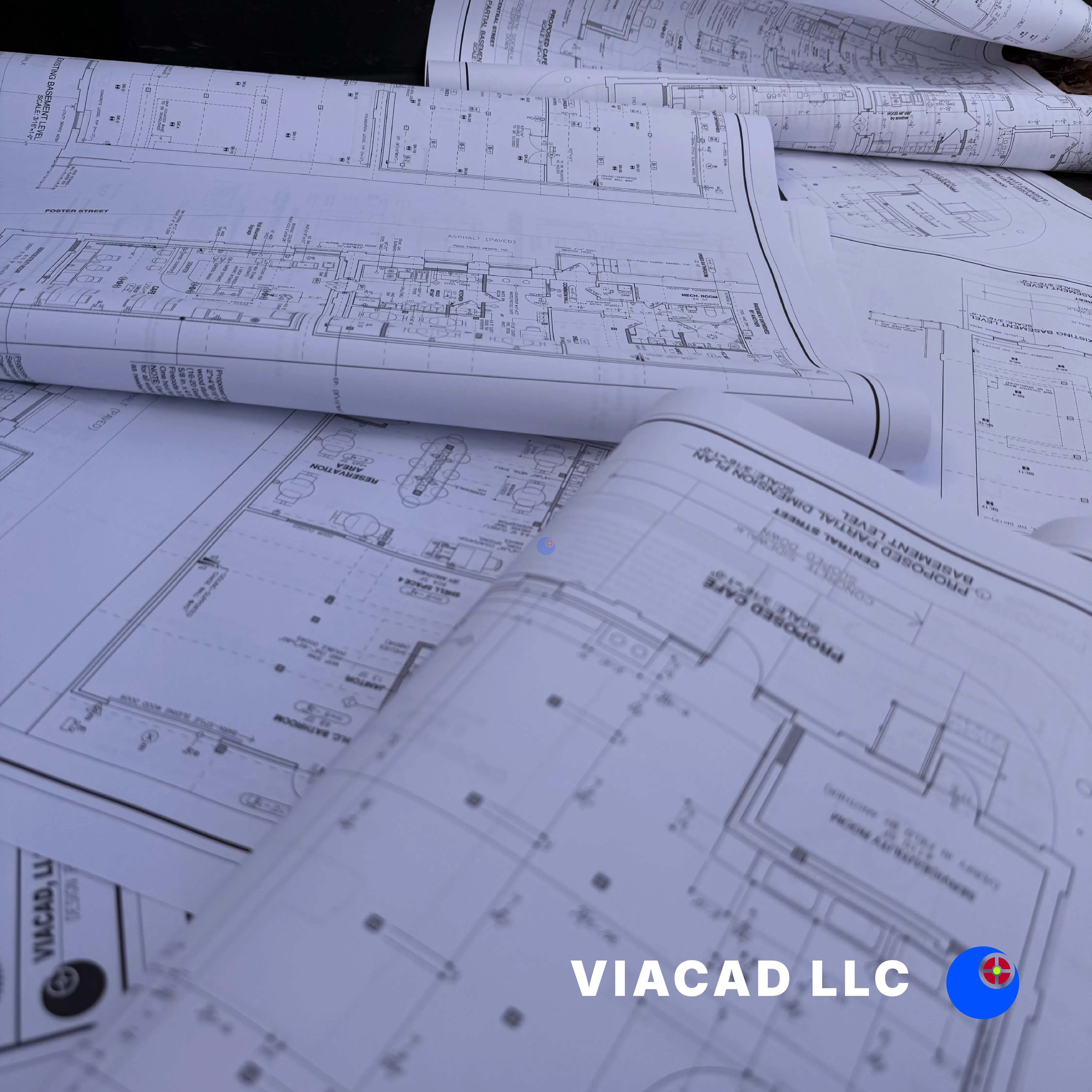 Coffee Shop Blueprints for a commercial tenant fit-out in Southbridge, Massachusetts by VIACAD, LLC