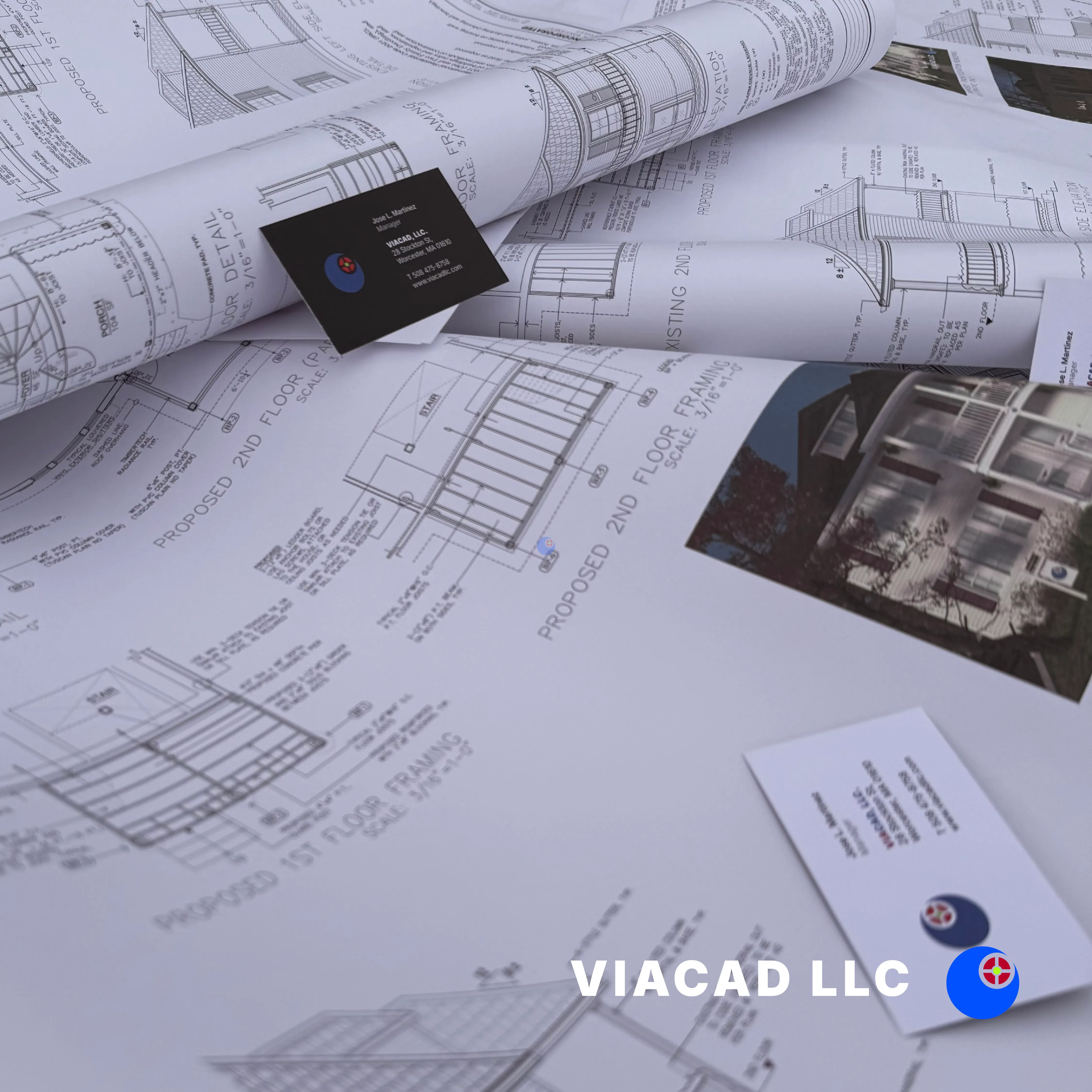 Front Porch Remodel Blueprints for a Porch Remodel in Woonsocket, Rhode Island by VIACAD, LLC.