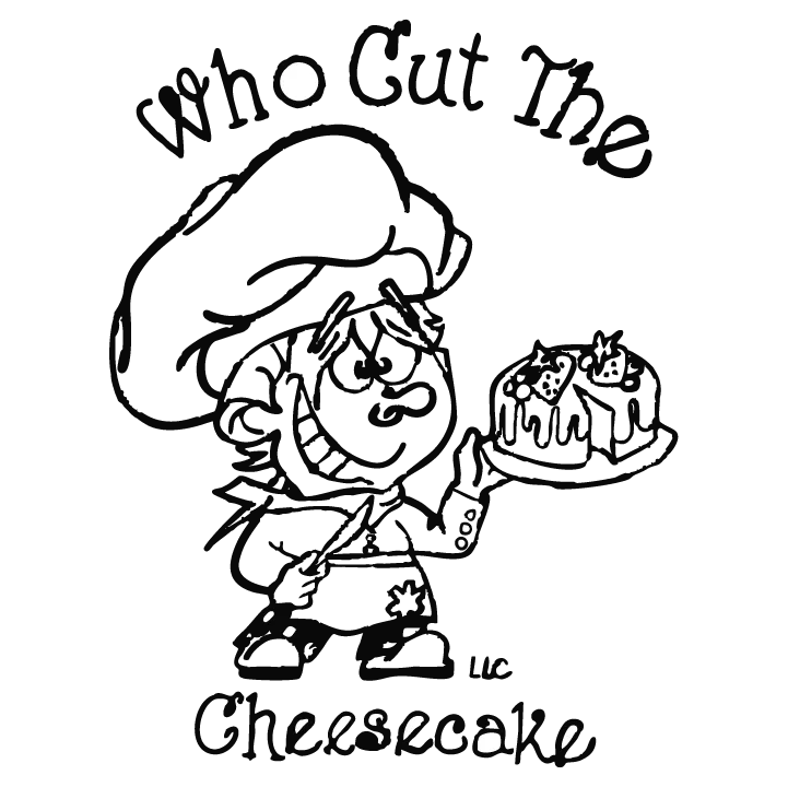 Logo of Who Cut The Cheescake, a bakery based in Millbury, Massachusetts.