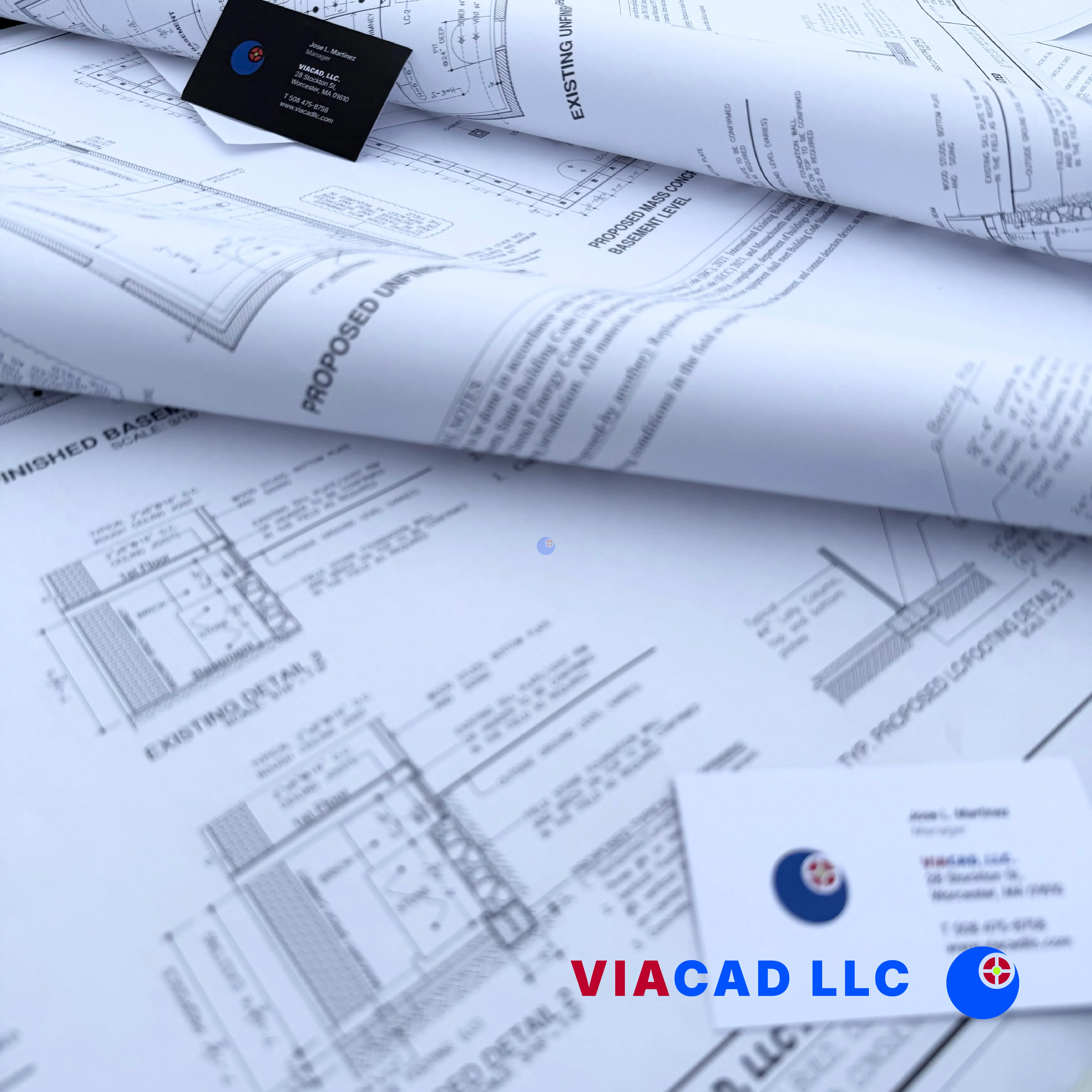 Permit & Construction Drawings of a Basement Underpinning (done to increase ceiling height) in Worcester, Massachusetts by VIACAD, LLC