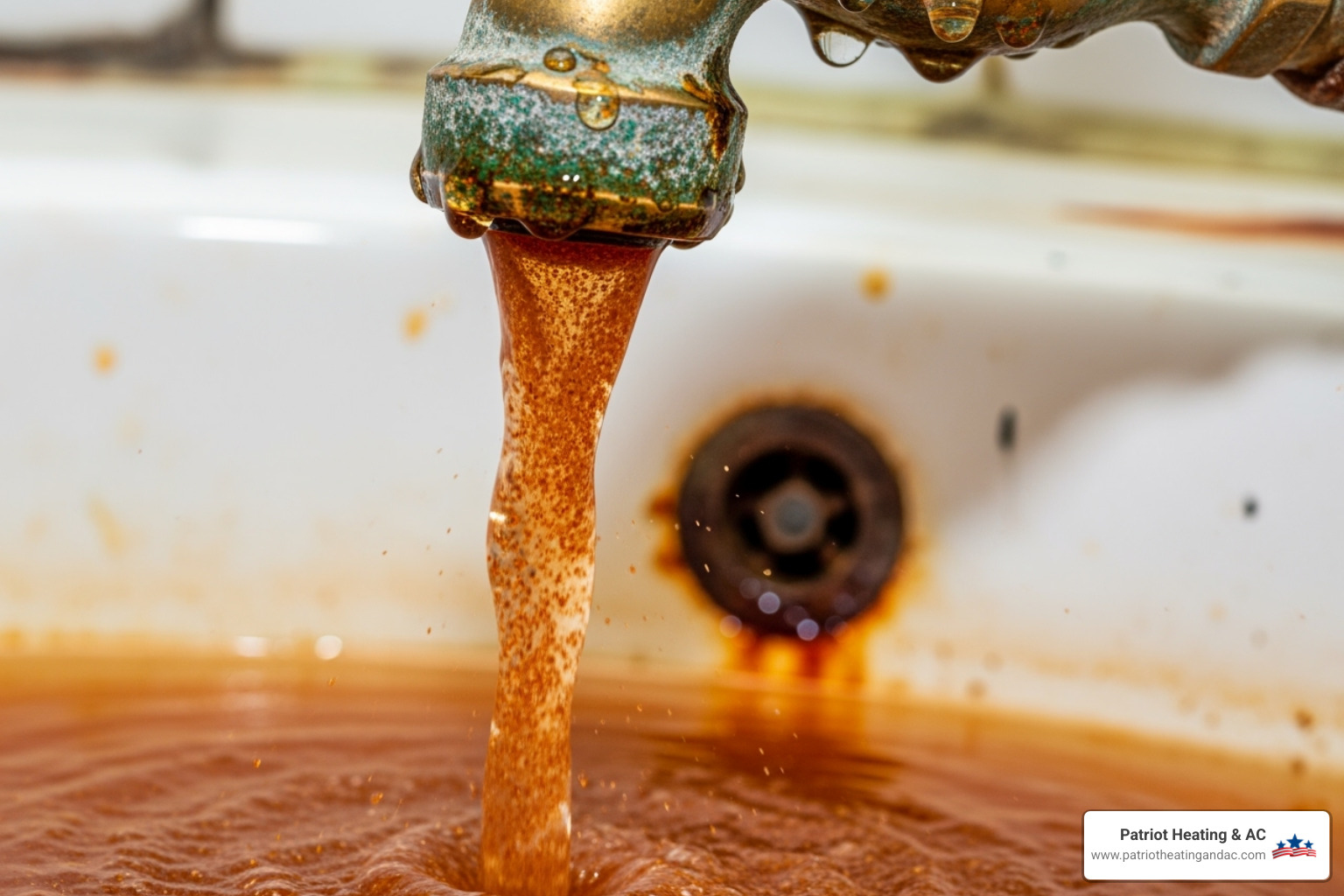 discolored water coming from a faucet - water heater repair shawnee ks