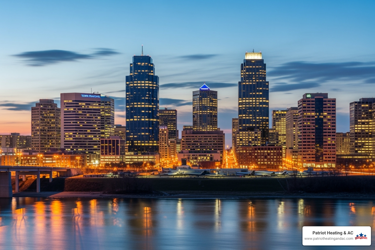 Kansas City skyline with commercial buildings - Commercial HVAC Kansas City Kansas City skyline with commercial buildings - Commercial HVAC Kansas City