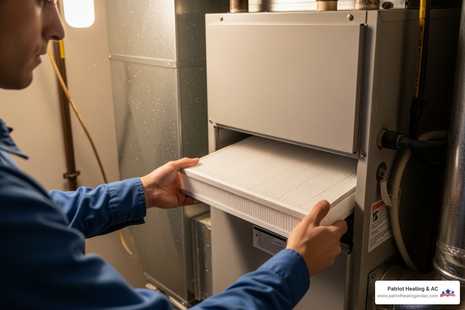 Homeowner changing a clean air filter - Leaking AC unit Homeowner changing a clean air filter - Leaking AC unit