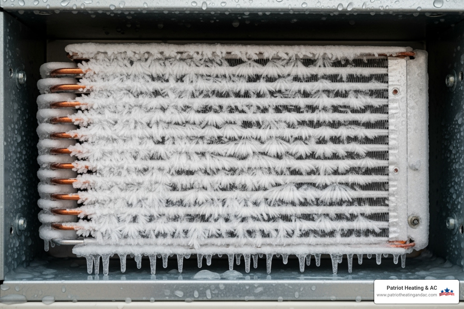 Frozen evaporator coil covered in ice - Leaking AC unit Frozen evaporator coil covered in ice - Leaking AC unit