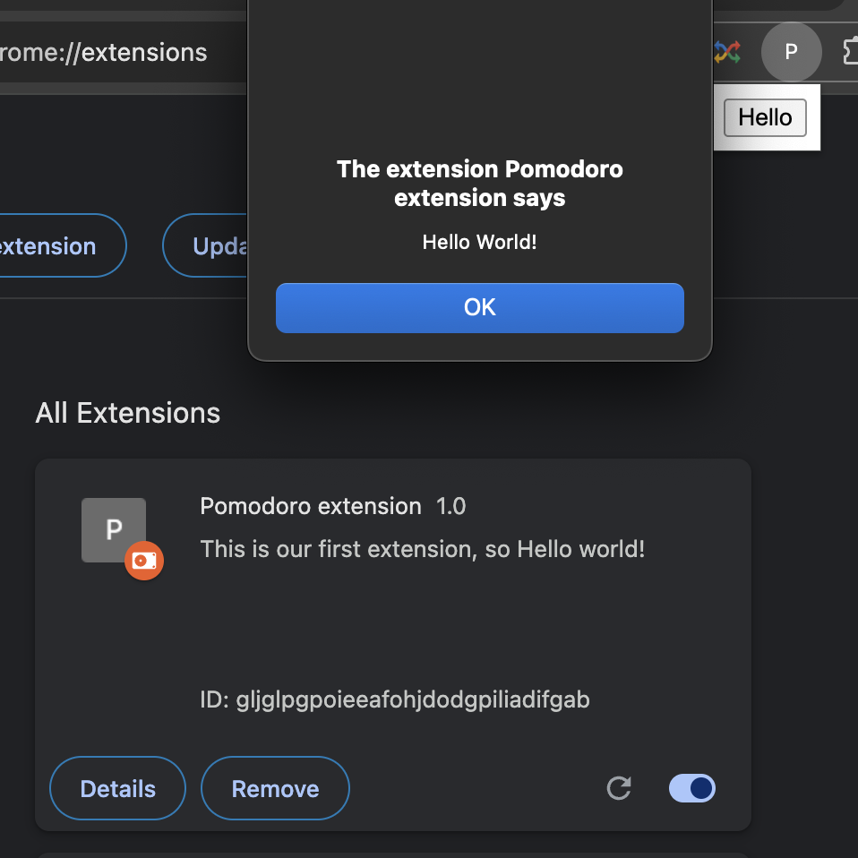 Extension is alive