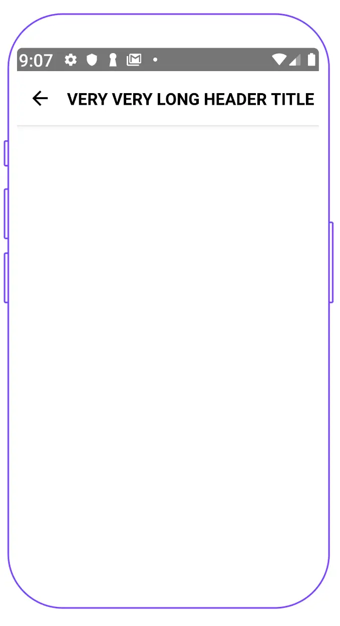 screenshot presenting correct and accessible header in React Native for Android